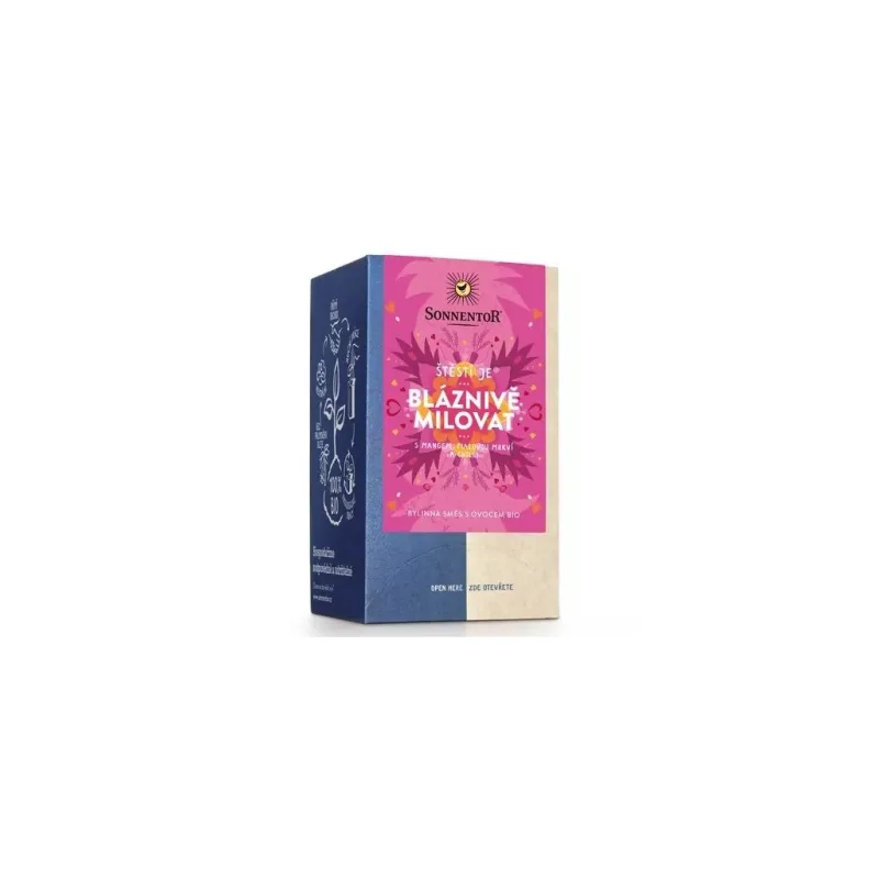 Štěstí je BLÁZNIVĚ MILOVAT čaj BIO 36 g -18 x 2 g SONNENTOR
