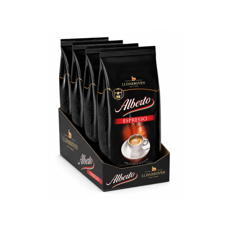 Alberto Espresso zrnková káva 4x1 kg - VÝHODNÉ BALENÍ  - originál z Německa