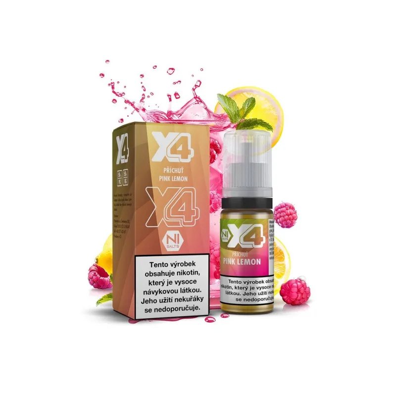 X4 Bar Juice Pink Lemon 10ml 20mg  Růžový citron