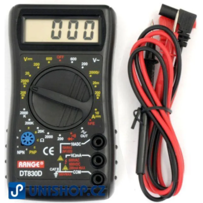 Multimetr DT830D RANGE s prozváněčkou