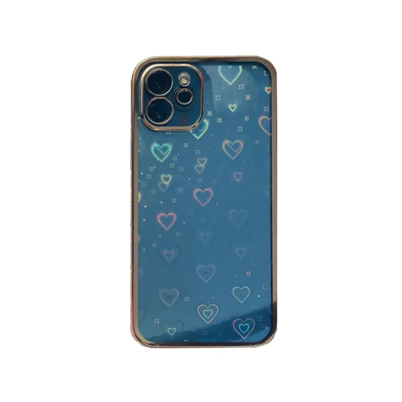 Proměnlivý kryt s motivem barevných srdcí pro iPhone 13 Pro Max