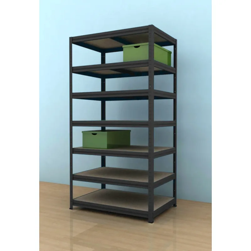 Kovový regál Futur 2600x900x600/7, černá, 350kg/pol.
