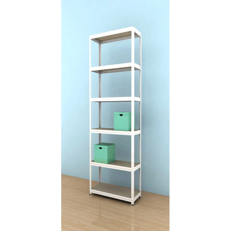 Kovový regál Futur 2500x750x350/6, bílá, 250kg/pol.