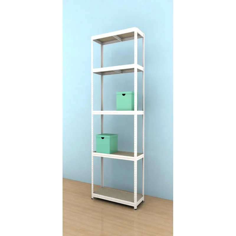 Kovový regál Futur 2500x750x350/5, bílá, 350kg/pol.
