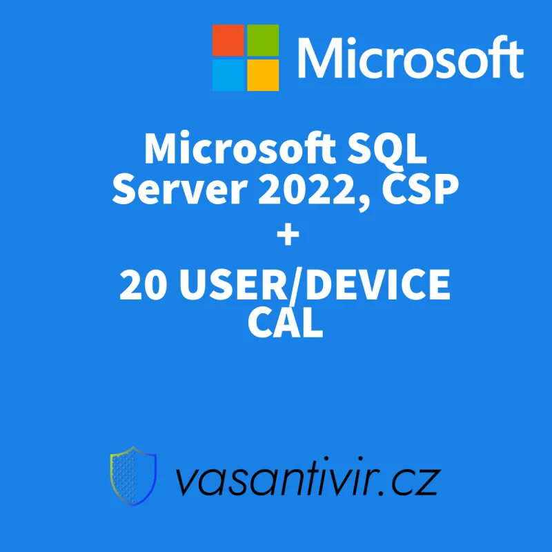 SQL Server 2022 Standard, CSP + 20 Calu, HRS
