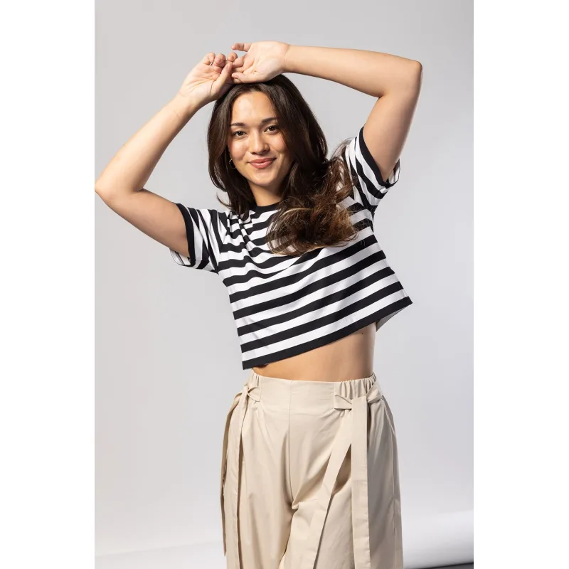EMILY crop top - Pruhovaný
