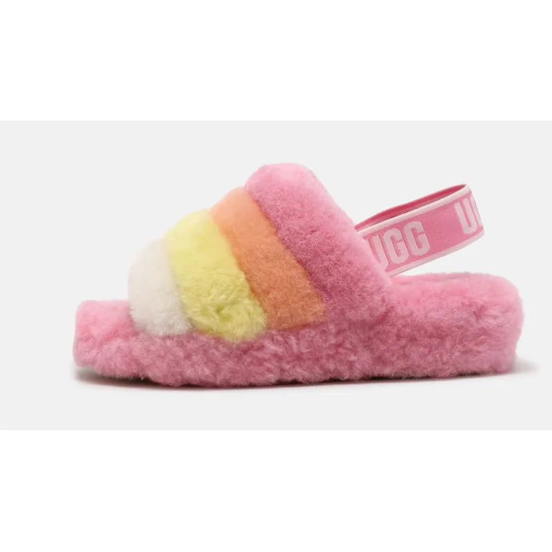 UGG Fluff Yeah flat sandals in sachet pink multi