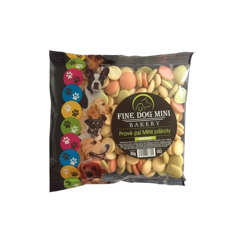 Fine Dog MINI Piškoty barevné 80g