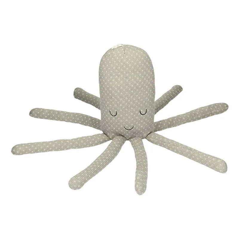 Šedá vlněná hračka chobotnice Octopus 45 cm