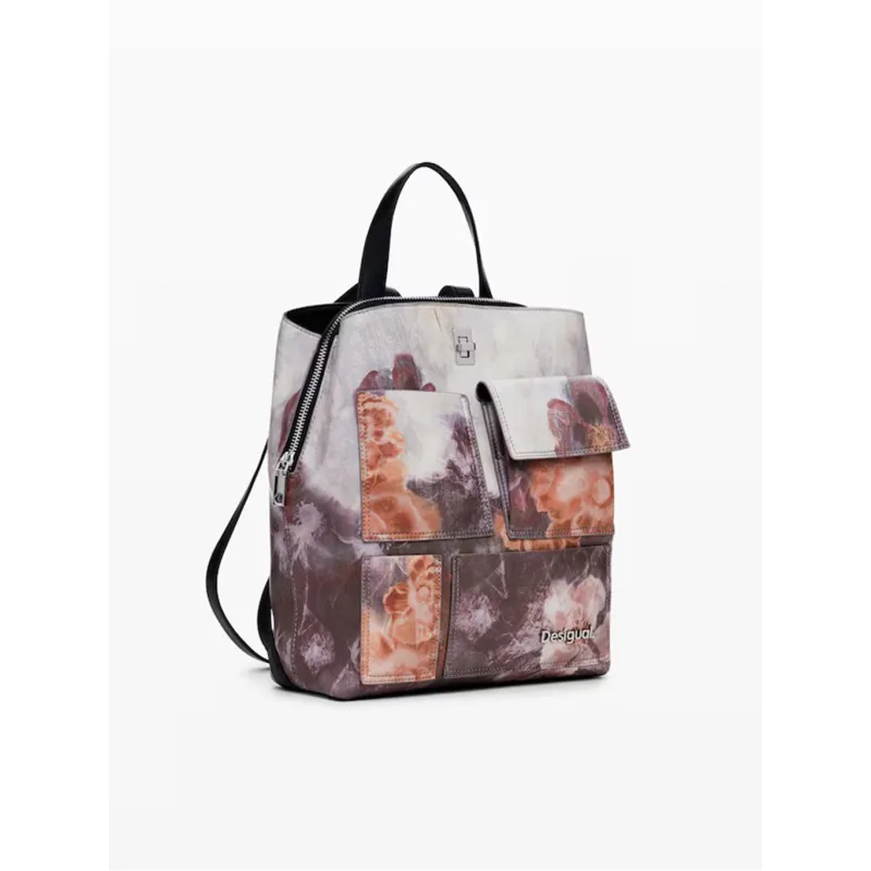 Dámský módní batoh DESIGUAL POCKET BLOSSOM SUMY MINI Hnědá