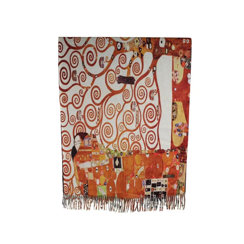 Teplá šála 180x70 imitace kašmíru G.Klimt