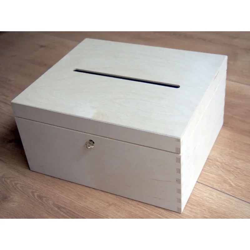Dřevěný zamykací box na obálky 29x25x15