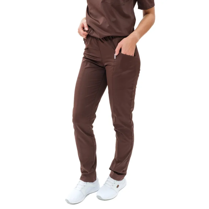 Zdravotnické kalhoty SISI SATTÉ® Slim Čokoláda