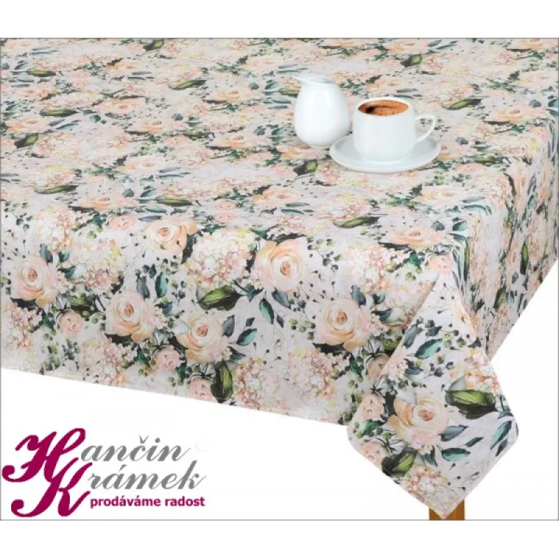 Obrus na stôl UB/529 Rozmer 140x180 cm vanilková ruže