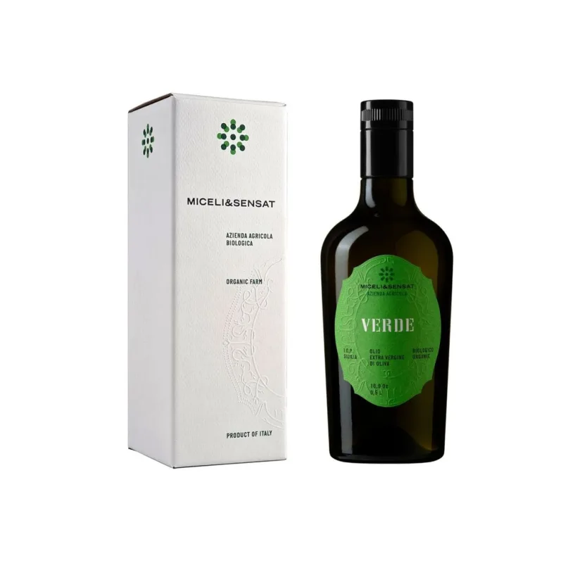Prémiový BIO extra panenský olivový olej MICELI & SENSAT VERDE 500 ml v dárkovém balení