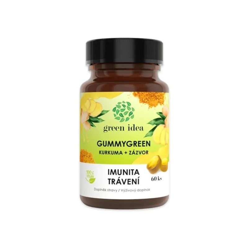 Green idea Kurkuma + zázvor 60 gummies