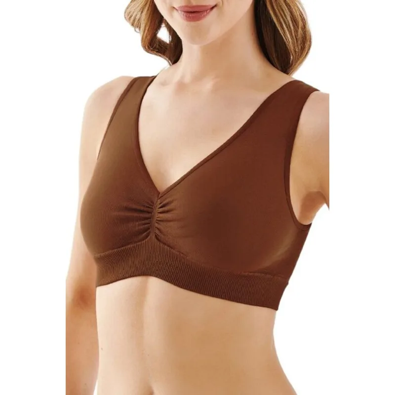 Bezešvá podprsenka Top Shape mocca (S/M)
