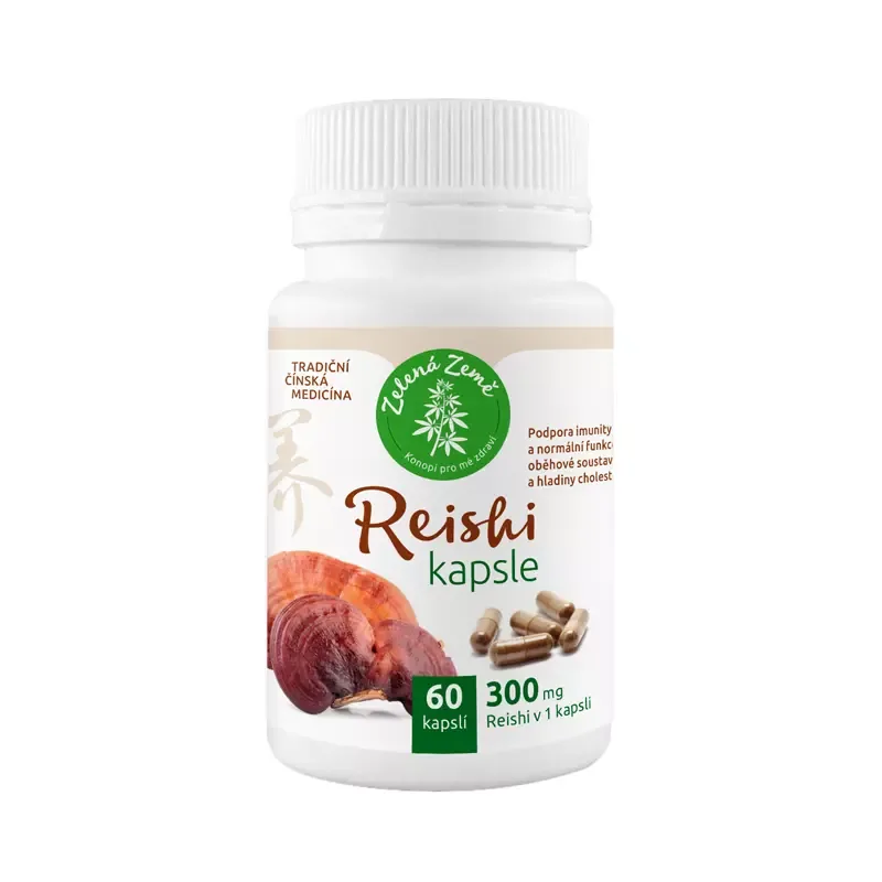 Reishi – der bekannteste Pilz der traditionellen chinesischen Medizin. Nahrungsergänzungsmittel. Die Packung enthält 60 Kapseln.