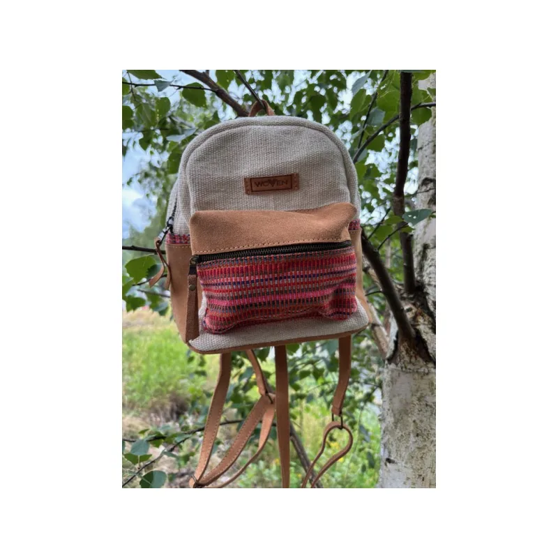 Mini batoh Woven růžový – náhled 1