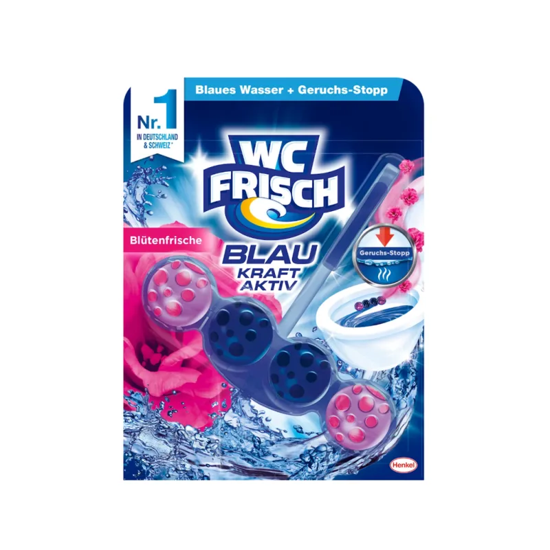 WC frisch Blau Kraft vůně květin závěsný blok 50g