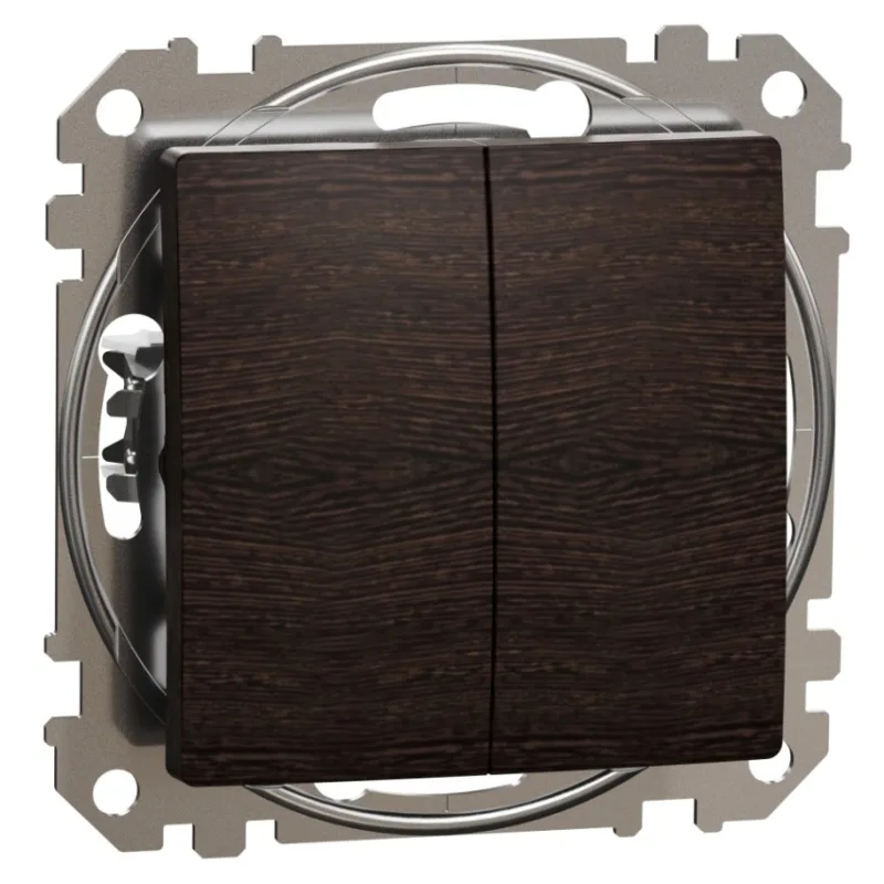 SCHN SEDNA ELEMENTS SPÍNAČ DVOJITÝ STŘÍDAVÝ Ř.6+6 WENGE SDD181108