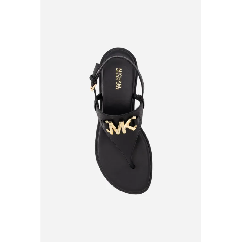 Michael Kors REED flat thong leather black kožené dámské pantofle