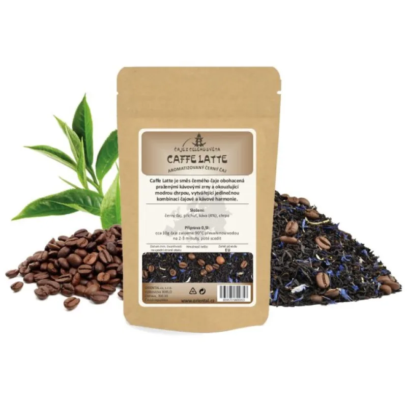 Čierny aromatizovaný čaj Caffe Latte - Gramáž čaju: 200 g