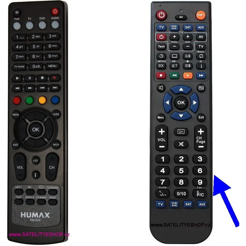 Náhradní dálkový ovladač Humax IRHD5100 IRHD 5100 RM-E06