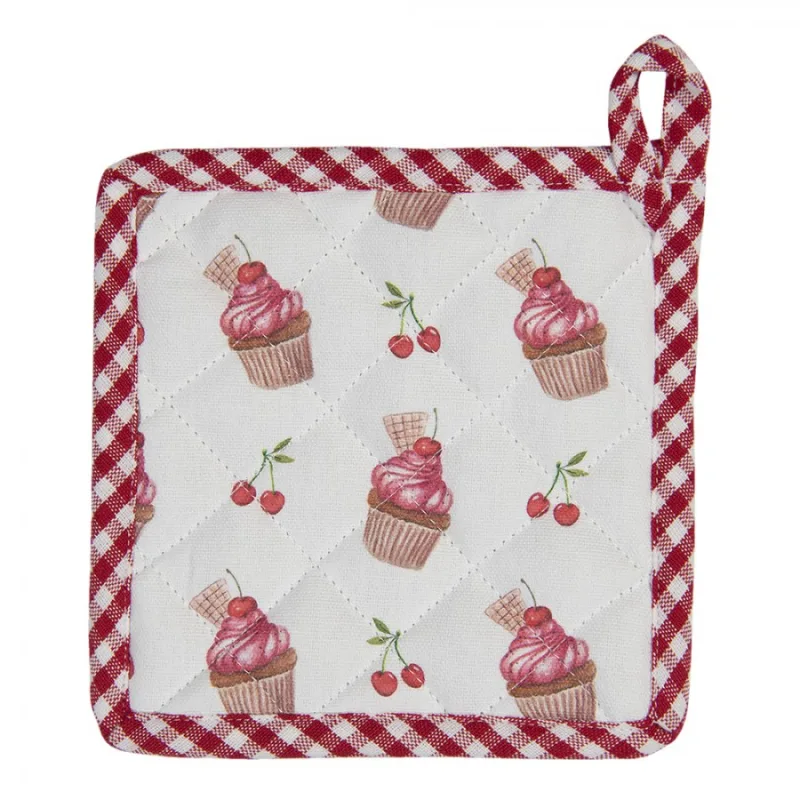 Bavlněná podložka pod nádobí pro děti Cherry Cupcake – 16x16 cm