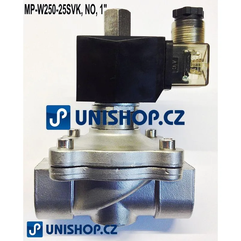 MP-W250-25SNK, NO, 24V DC,G 1 " - nerezový -  Elektromagnetický ventil