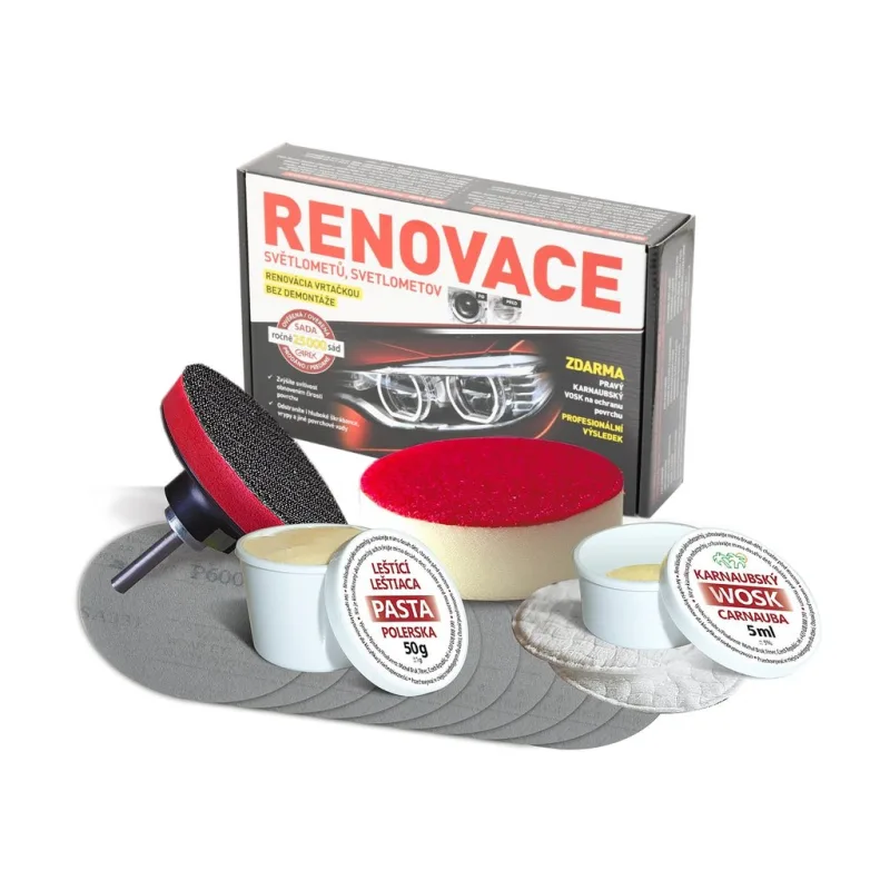 Kompletní sada pro renovaci plastových světel