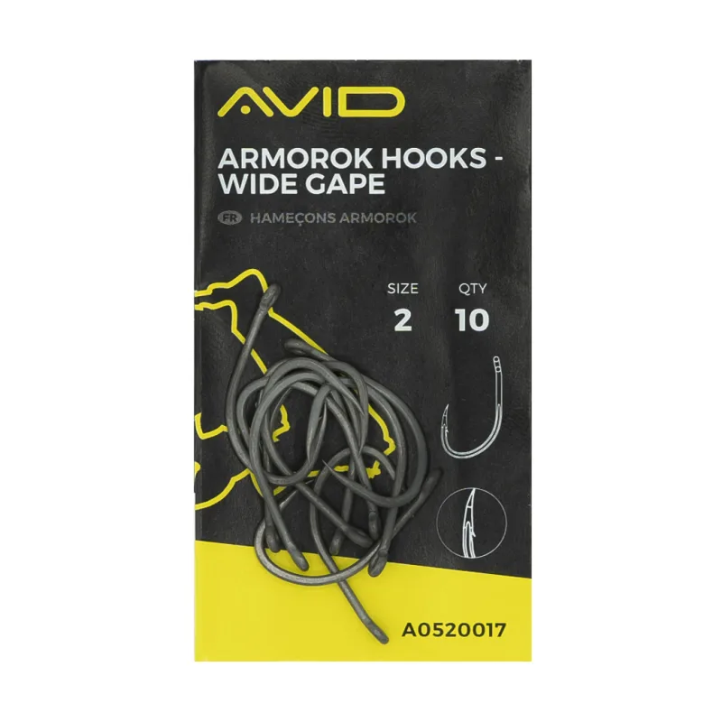 Háčky Avid Carp Armorok Wide Gape Barbed 10ks #6