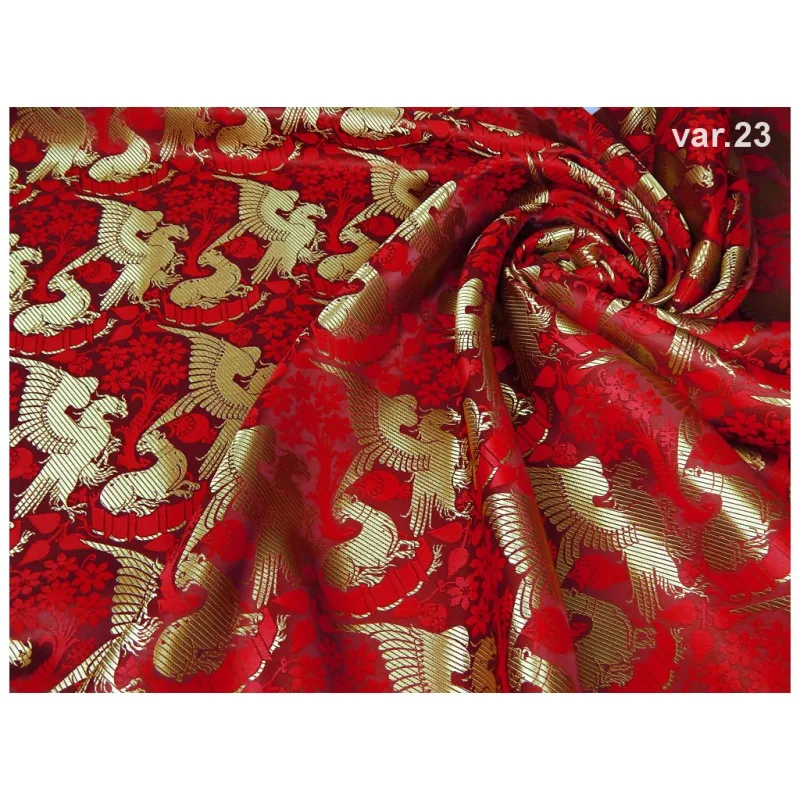 Luxusní brokát 160 51323 OREL A LEOPARD vínová | 23