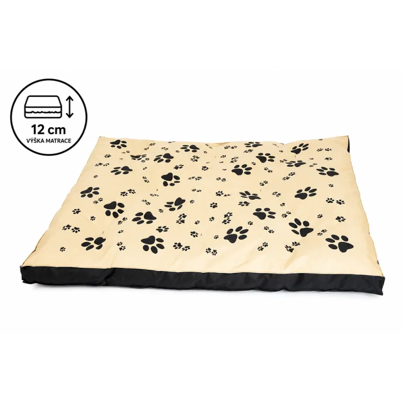 Matrace nylon Sucharda béžovo/černá tlapka 90 x 60 x 12cm