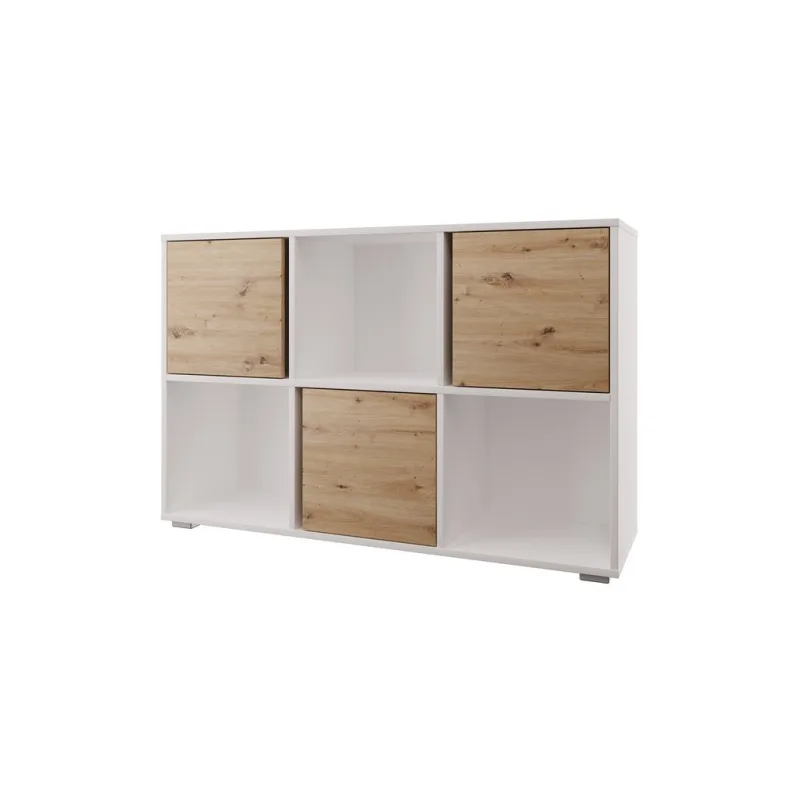 Knihovna 6L STEPS bílá/dub Artisan