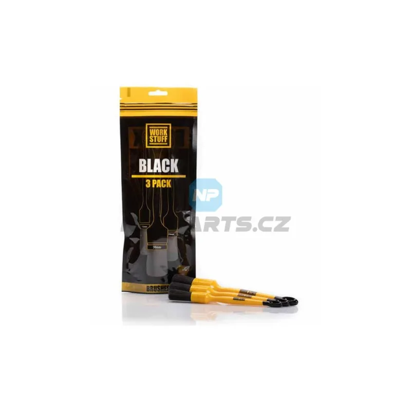 Sada zodolněných detailingových štětců Work Stuff Detailing Brush Black 3-pack