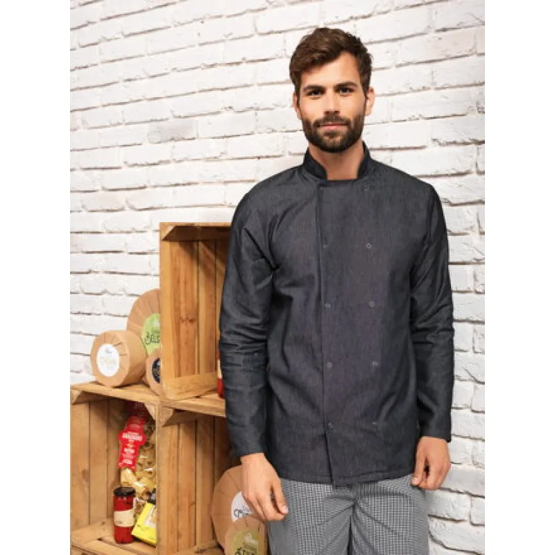 Pánský kuchařský rondon Denim s dlouhým rukávem Premier