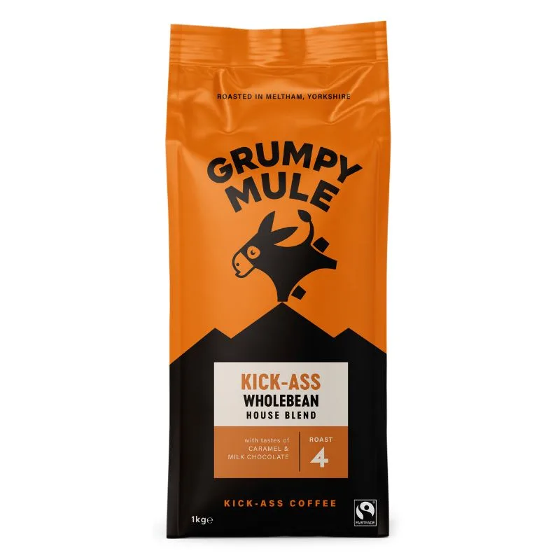 Grumpy Mule Kick Ass House Blend zrnková káva Arabica 1kg