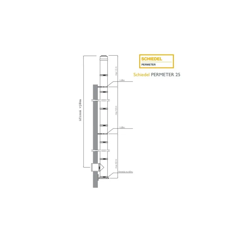 Nerezový komín Schiedel permetr 25 (200mm) včetně montáže