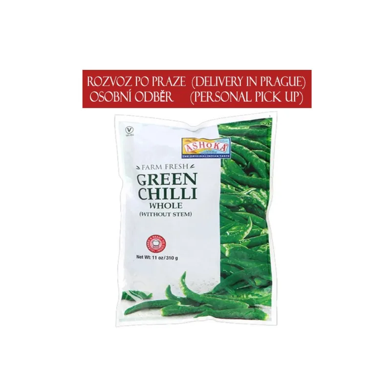 ASHOKA Frozen Green Chilli Whole Without Stem 310g