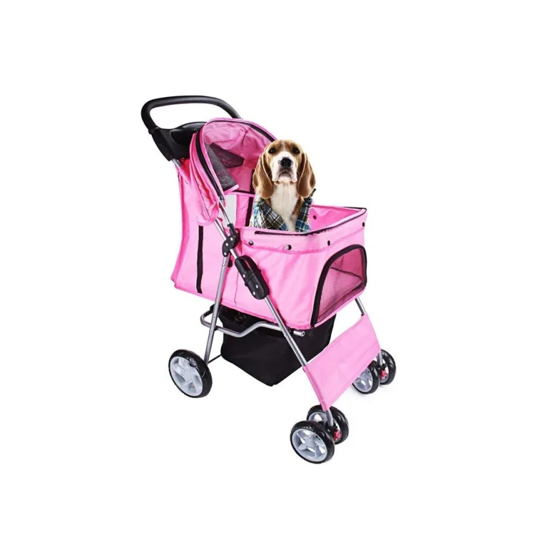Kočárek pro psy buggy růžový - Růžová