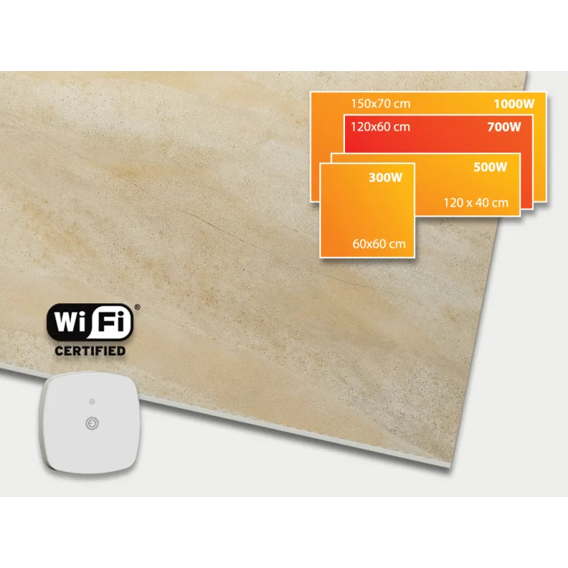 ECOSUN 700 CR WiFi Mirage, keramický sálavý infrapanel s WiFi 700 W
