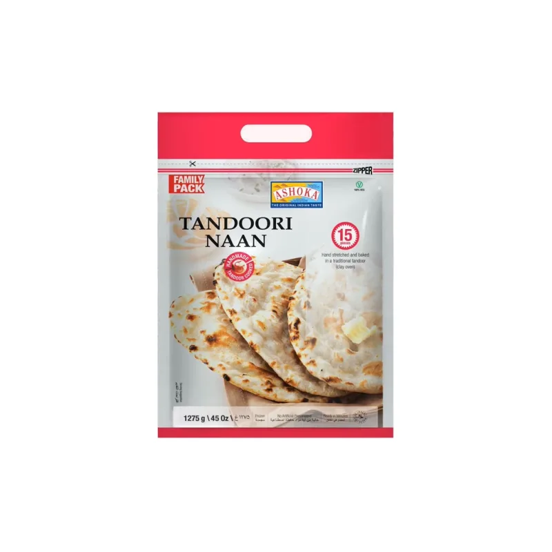 ASHOKA Tandoori Naan Plain 1275g (15ks) Family Pack
