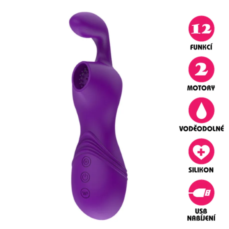 Vakuový vibrátor Clit Suction Rabbit Fialový
