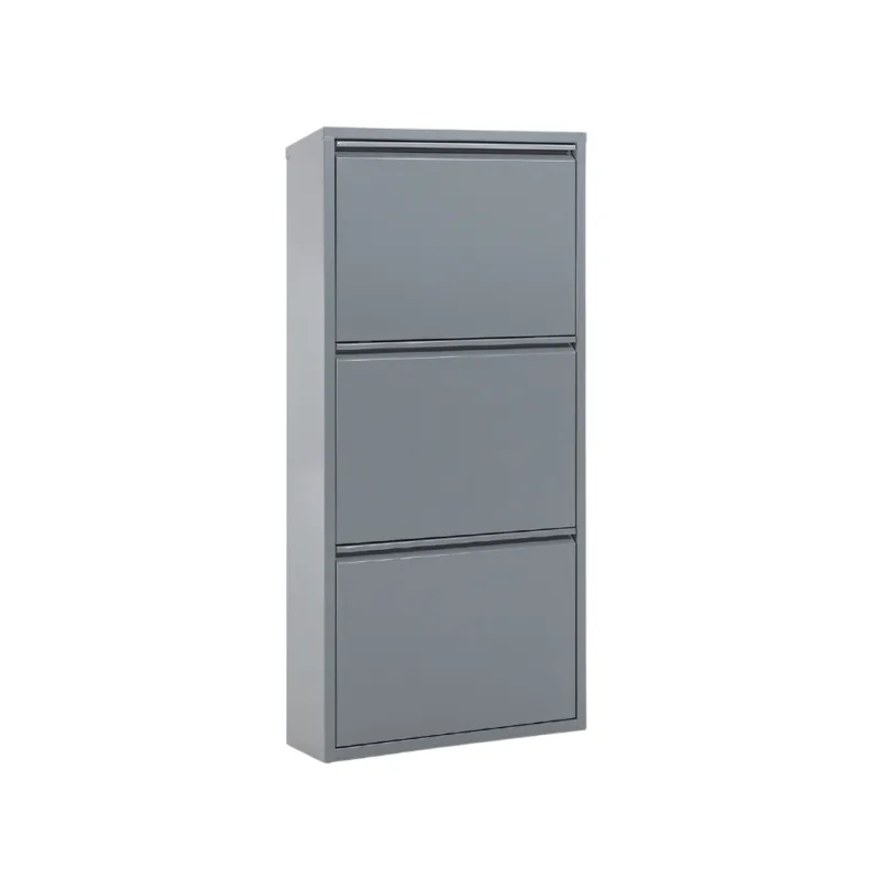 Šedý kovový botník Ode 103 cm