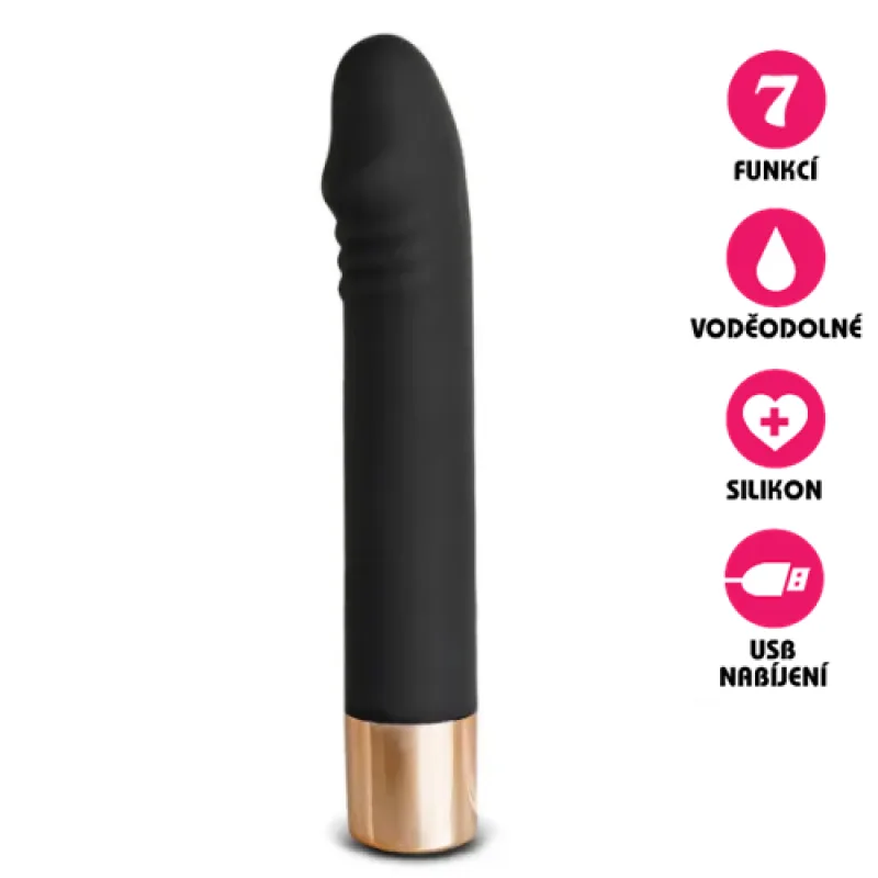 Silikonový vibrátor Black & Gold Vibe