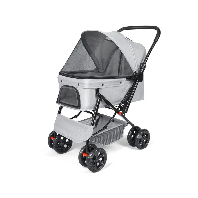 Kočárek pro psy do 20 kg - šedý