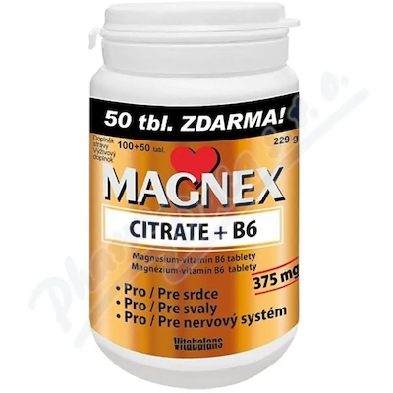 VITABALANS Magnex citrate + B6 100 + 50 tabliet ZADARMO