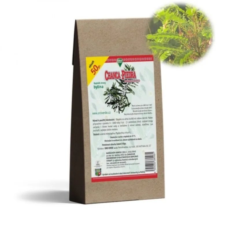 Oro Verde Chanca piedra (Phyllathus niruri L.) sušená, řezaná nať Obsah 500 g