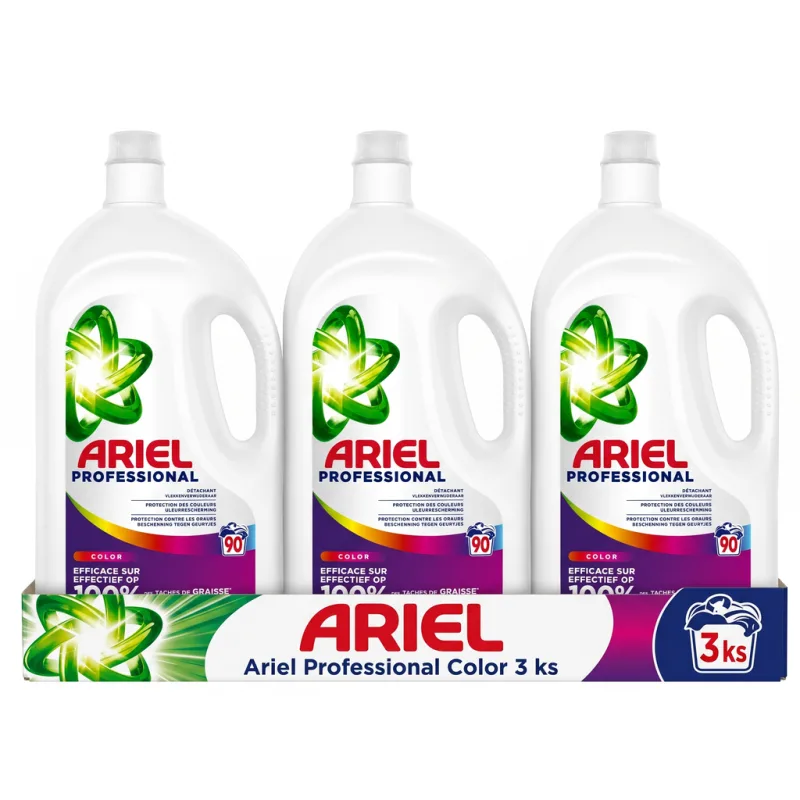 Ariel Professional prací gel Color 90 praní 3x4,05 l - VÝHODNÉ BALENÍ  - výhodné balení